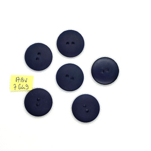 6 boutons en résine bleu foncé  - 21mm - abv7649