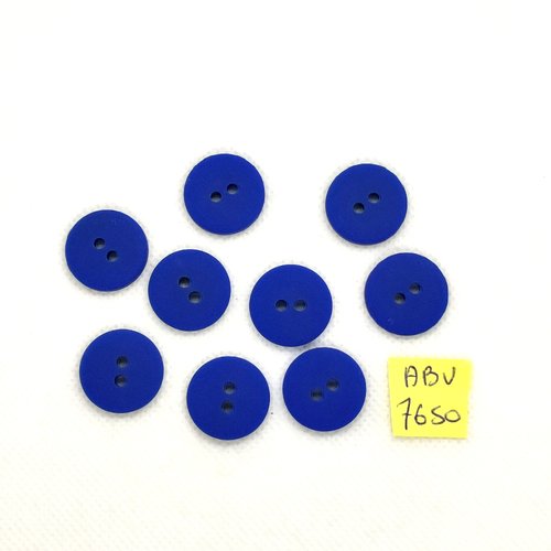 9 boutons en résine bleu - 18mm - abv7650