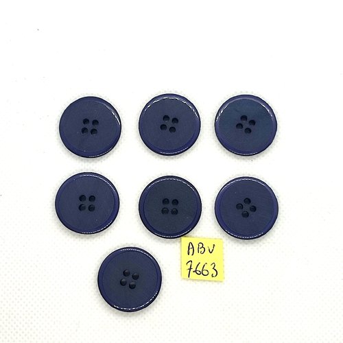 7 boutons en résine gris/bleu - 23mm - abv7663