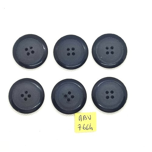 6 boutons en résine gris - 28mm - abv7664