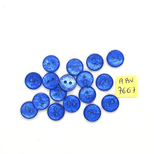 17 boutons en résine bleu - 13mm - abv7667