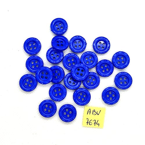 23 boutons en résine bleu - 14mm - abv7674