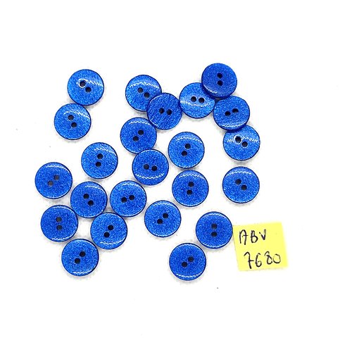 23 boutons en résine bleu pailleté - 12mm - abv7680