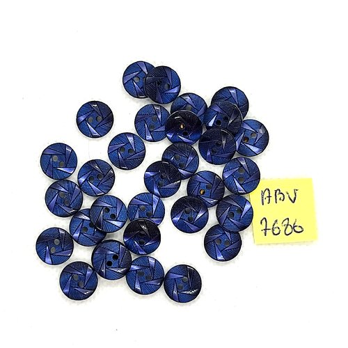 31 boutons en résine bleu - 10mm - abv7686