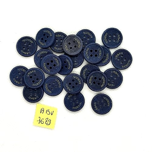 23 boutons en résine bleu - 15mm - abv7689