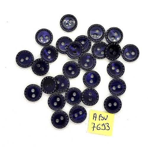 27 boutons en résine bleu - 11mm - abv7693
