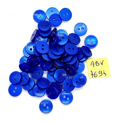 50 boutons en résine bleu - 11mm - abv7694