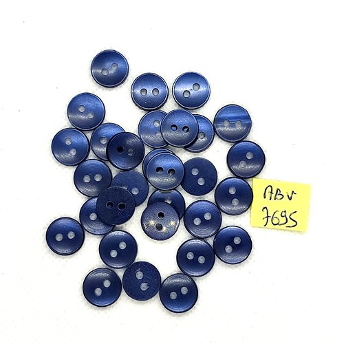 30 boutons en résine bleu - 11mm - abv7695