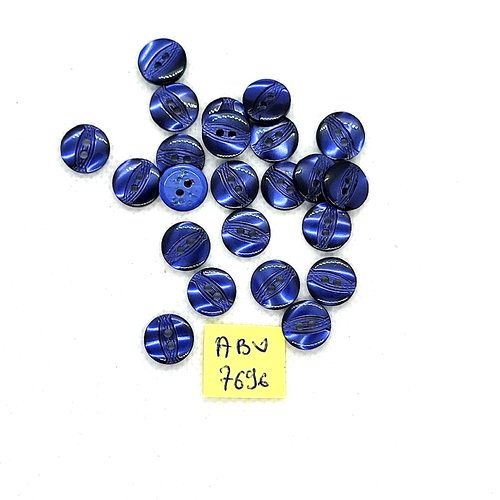23 boutons en résine bleu - 10mm - abv7696