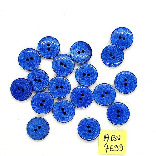 18 boutons en résine bleu - 14mm - abv7699