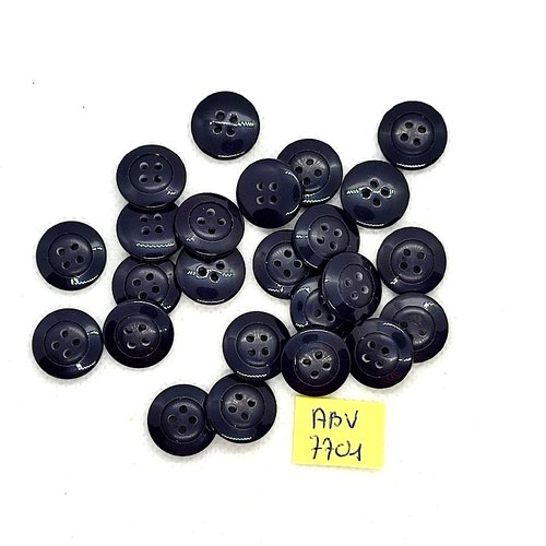 24 boutons en résine bleu nuit - 15mm - abv7701