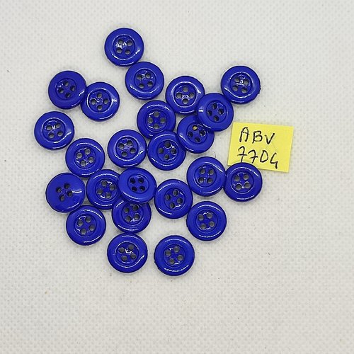 24 boutons en résine bleu - 12mm - abv7704