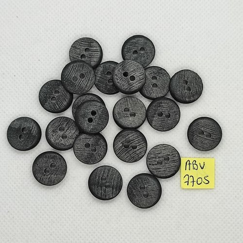 21 boutons en résine gris - 12mm - abv7705