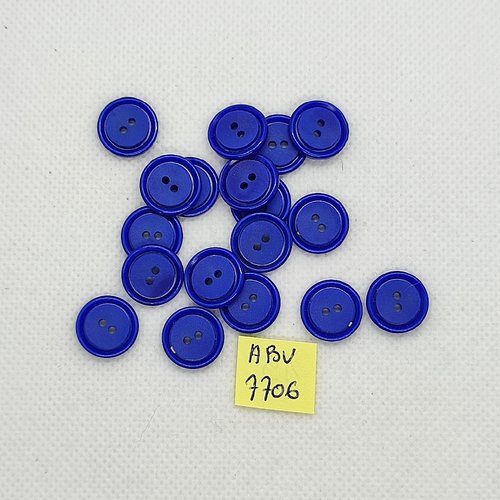 18 boutons en résine bleu - 13mm - abv7706