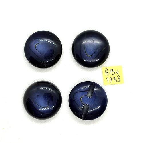 4 boutons en résine bleu foncé - 31mm - abv7733