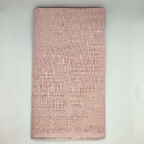 Toile étamine à broder - 12 fils / cm - rose pale - milpoint - 46x42cm - 100% lin