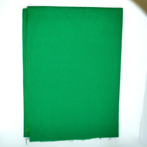 Coupon aida à broder vert billard - 5,5 pts / cm - 40x45cm - coton