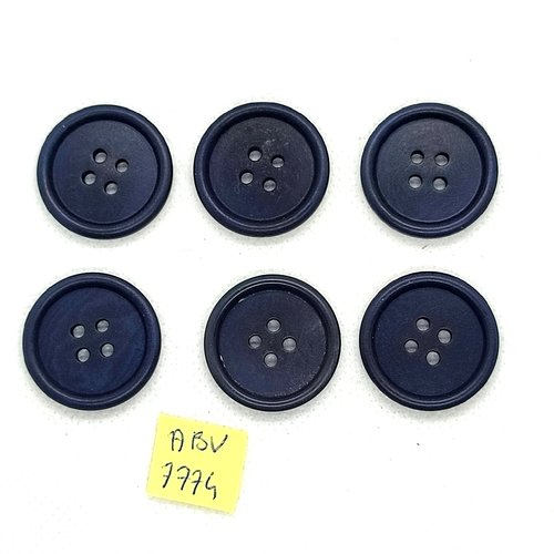 6 boutons en résine gris foncé - 25mm - abv7774