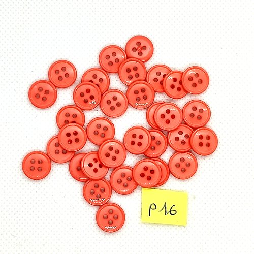 33 boutons en résine rose - 11mm - p16