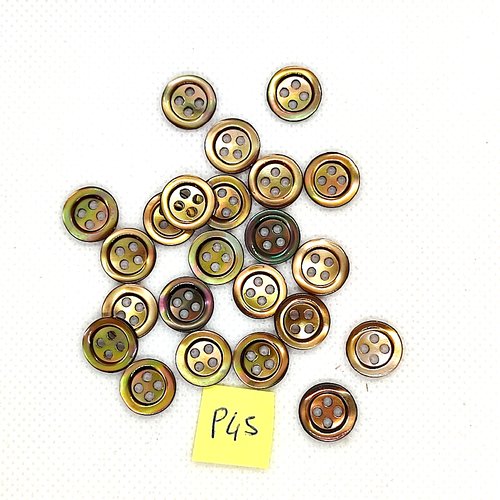 23 boutons en nacre marron - 11mm - p45