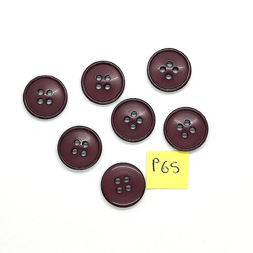 7 boutons en résine bordeaux - 18mm - p65