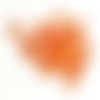 20 perles en verre craquelé - orange - 12mm