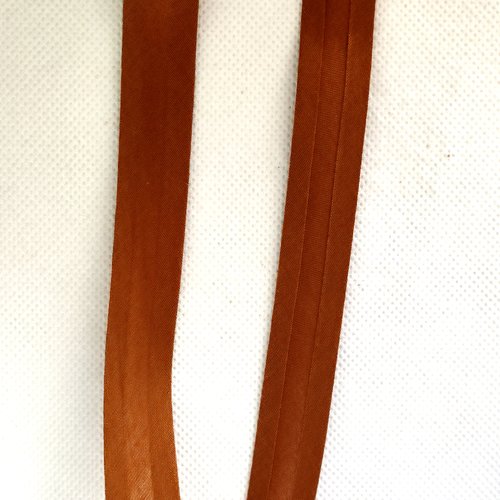 Biais en coton / polyester - marron - vendu par 2m - 15mm