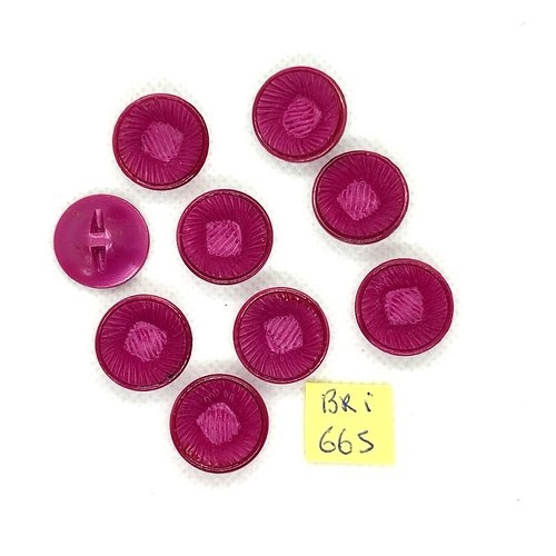 9 boutons en résine violet clair - 18mm - bri665