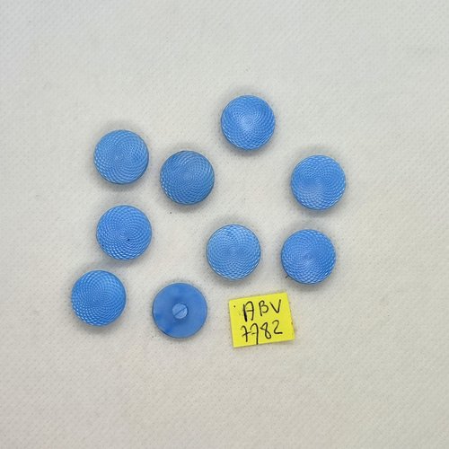 9 boutons en résine bleu clair - 14mm  - abv7782