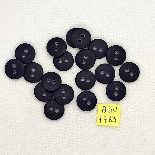 18 boutons en résine noir - 12mm  - abv7783