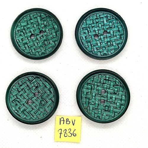 4 boutons en résine vert - 34mm - abv7836