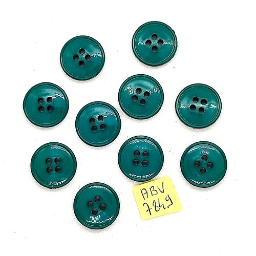 10 boutons en résine vert - 18mm - abv7849