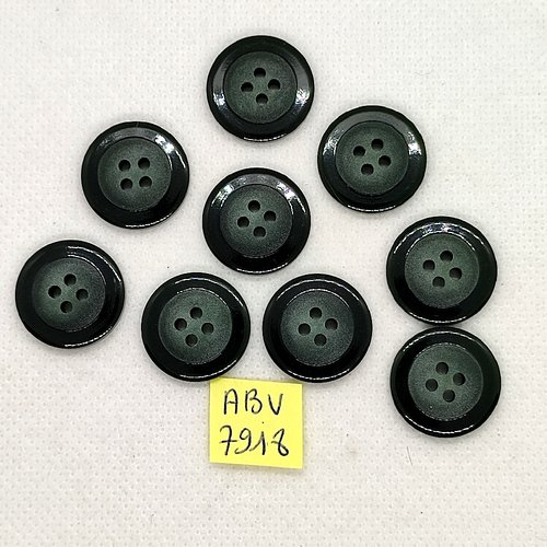 9 boutons en résine vert - 18mm - abv7918