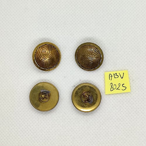 4 boutons en métal doré - 18mm - abv8025