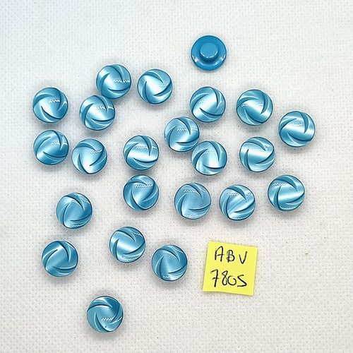 11 boutons en résine bleu - 11mm - abv7805