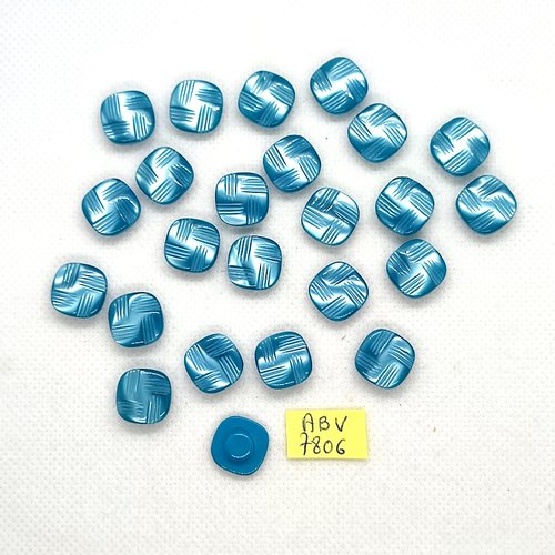 10 boutons en résine bleu - 10x10mm - abv7806