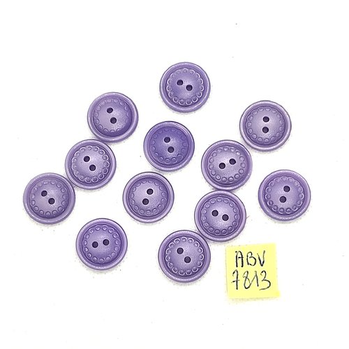 12 boutons en résine mauve / violet - 15mm - abv7813