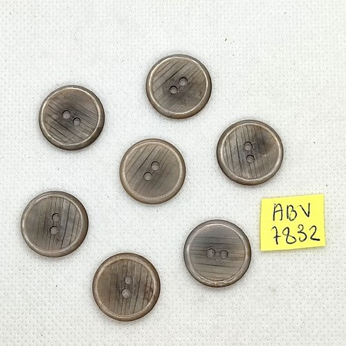 7 boutons en résine gris - 18mm - abv7832