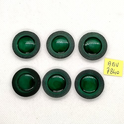 6 boutons en résine vert - 26mm - abv7840