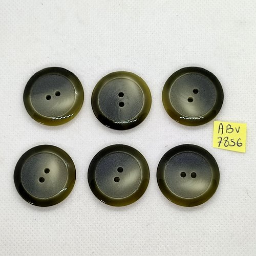 6 boutons en résine vert - 28mm - abv7856