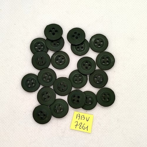 21 boutons en résine vert - 15mm - abv7861