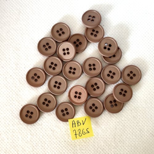 23 boutons en résine taupe - 13mm - abv7865