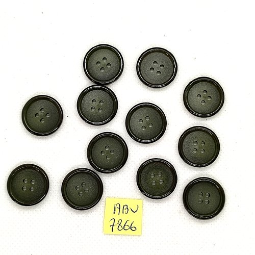 13 boutons en résine vert - 18mm - abv7866