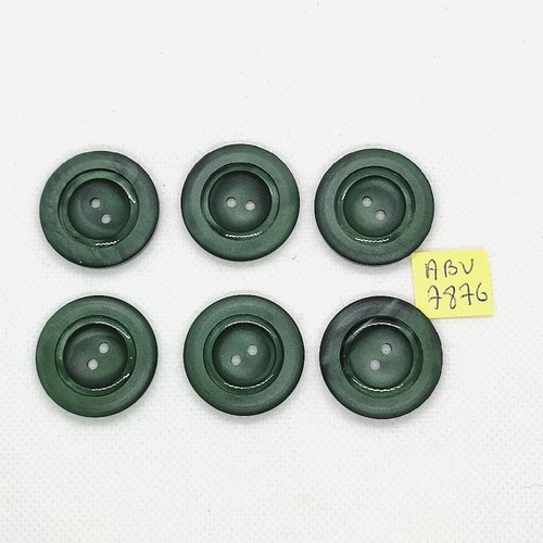 6 boutons en résine vert - 27mm - abv7876