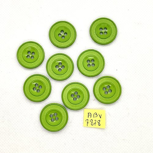 9 boutons en résine vert - 21mm - abv7878
