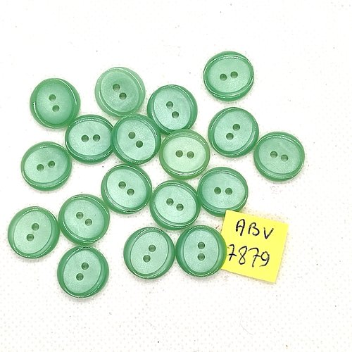 17 boutons en résine vert - 14mm - abv7879
