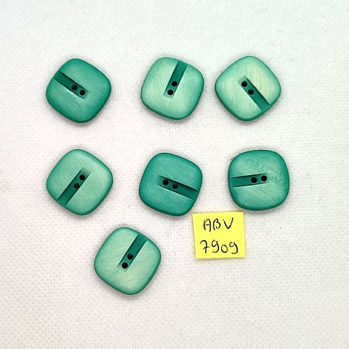 7 boutons en résine vert - 20x20mm - abv7909