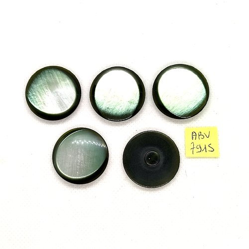 5 boutons en résine vert - 27mm - abv7915