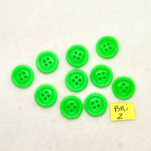 10 boutons en résine vert pomme - 15mm - bri2bis
