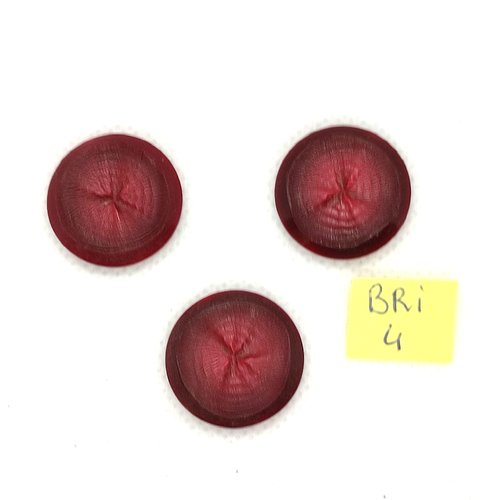 3 boutons en résine bordeaux - 21mm - bri4